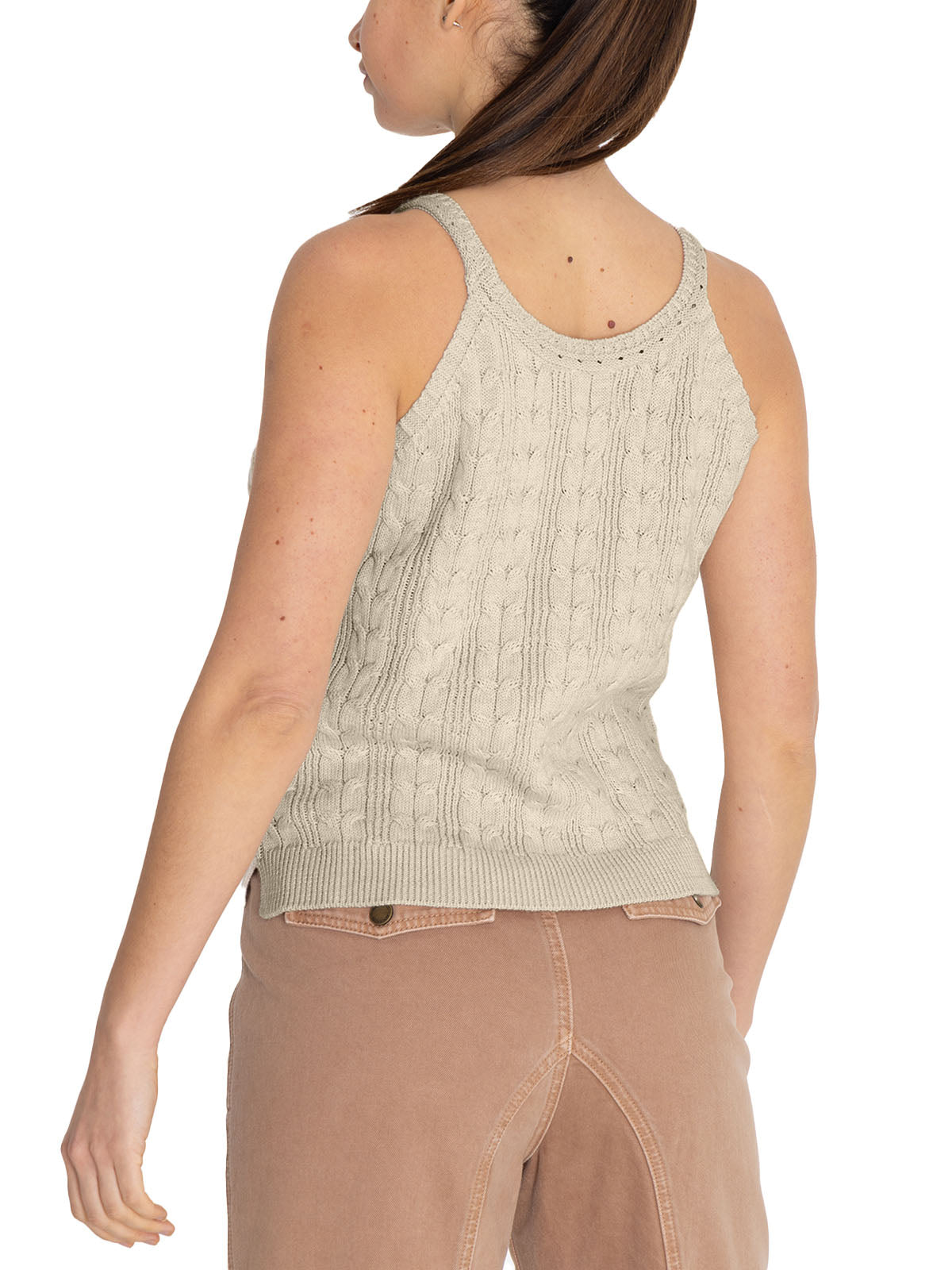 Polera Algodón Orgánico Mujer Samar Beige Rockford