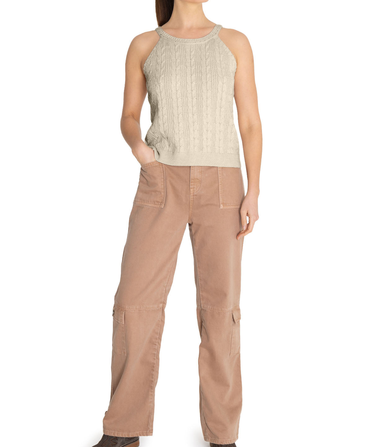 Polera Algodón Orgánico Mujer Samar Beige Rockford