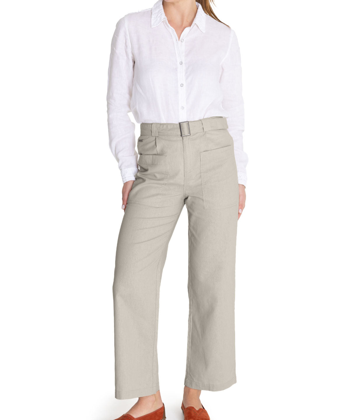 Pantalón Algodón Orgánico Mujer Flip Beige Rockford