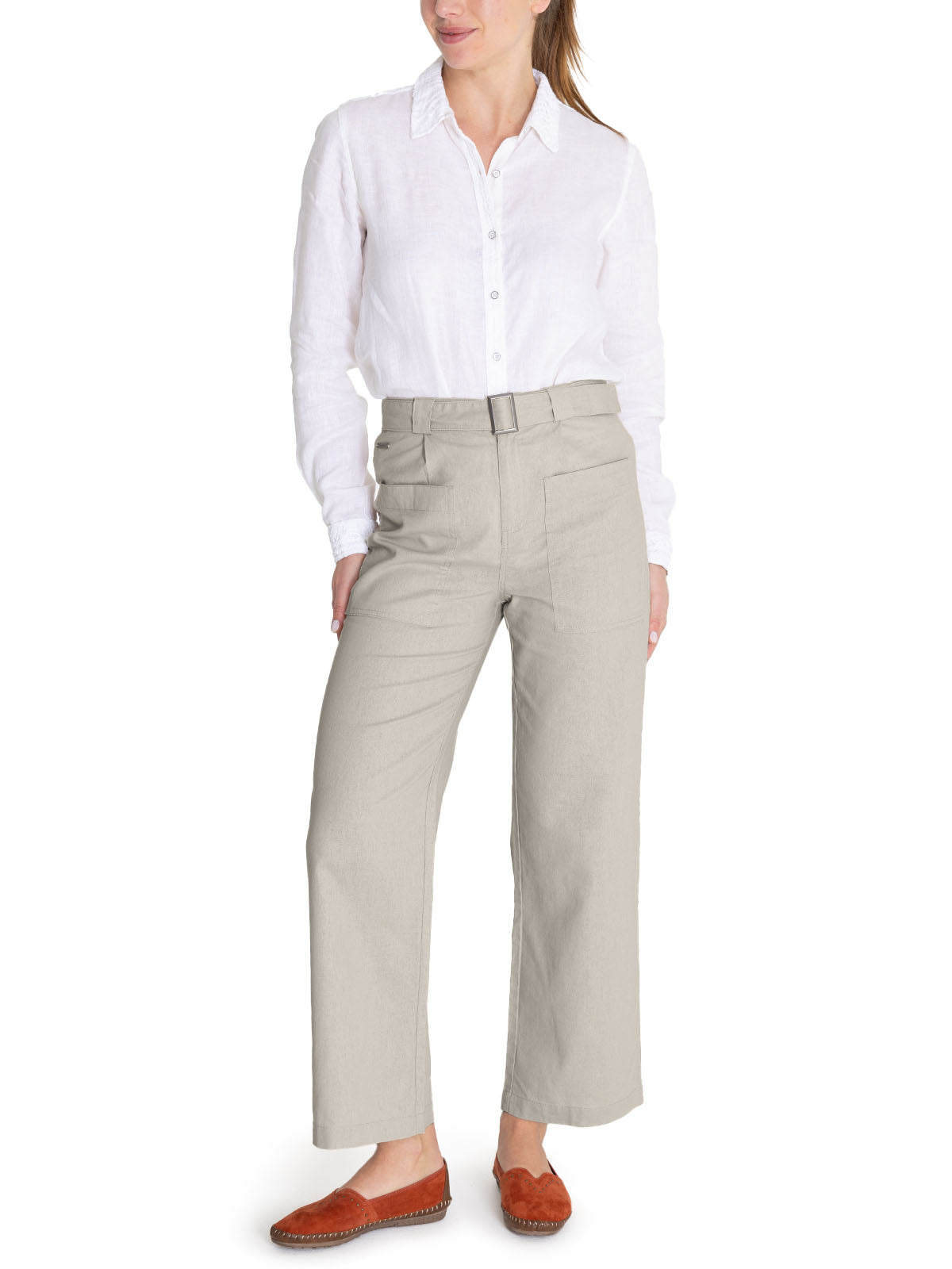 Pantalón Algodón Orgánico Mujer Flip Beige Rockford
