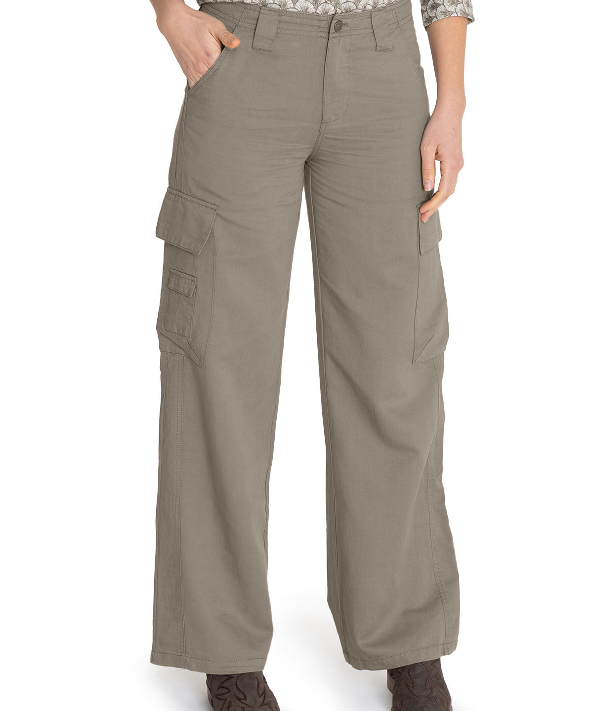 Pantalón Lino Orgánico Mujer Nimia Verde Rockford