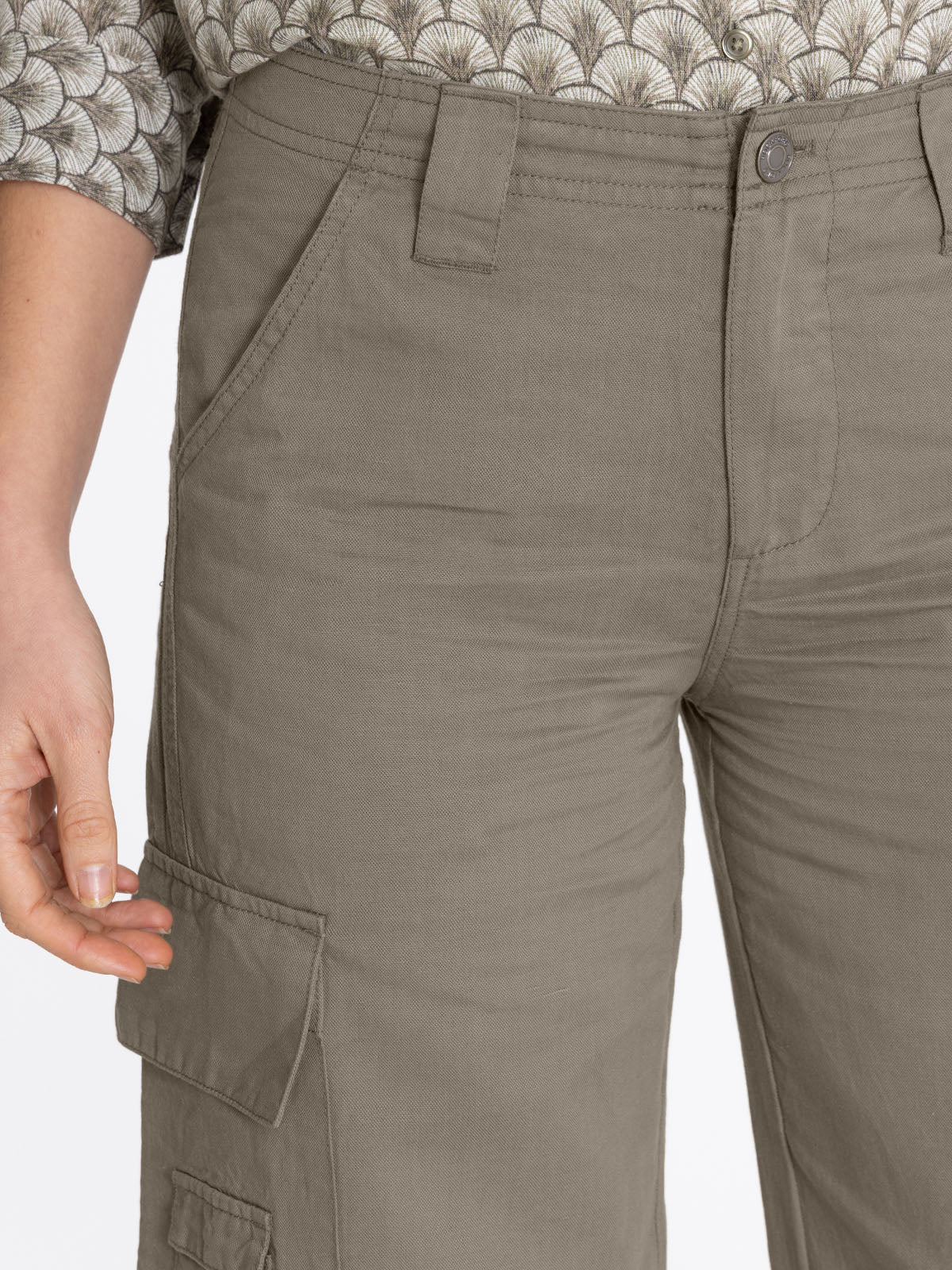 Pantalón Lino Orgánico Mujer Nimia Verde Rockford