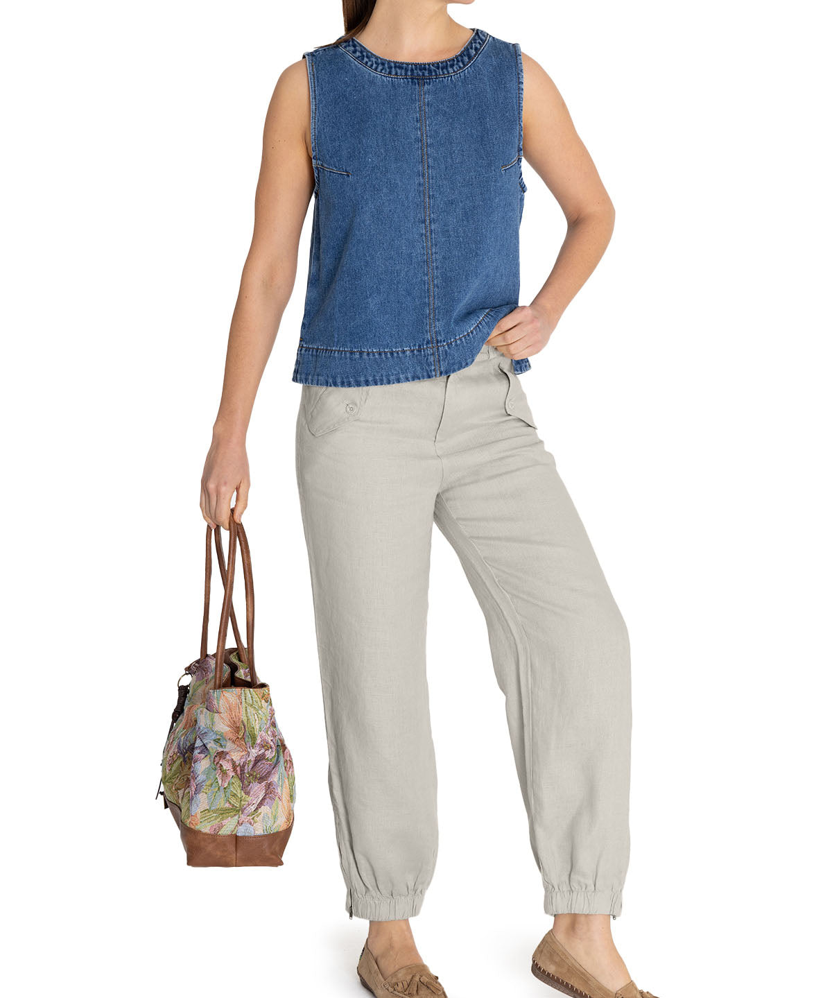 Pantalón Lino Orgánico Mujer Blake Beige Rockford