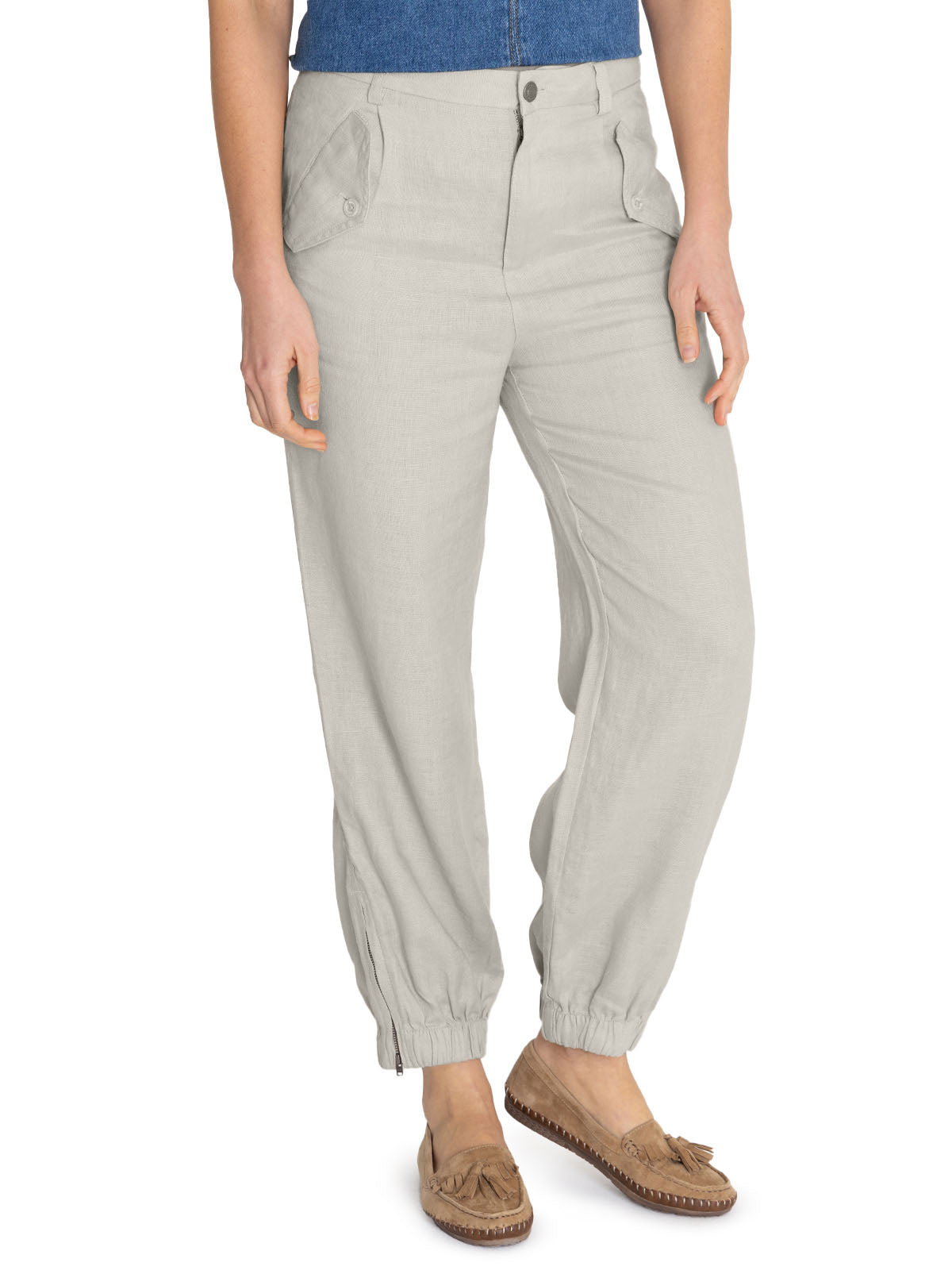 Pantalón Lino Orgánico Mujer Blake Beige Rockford
