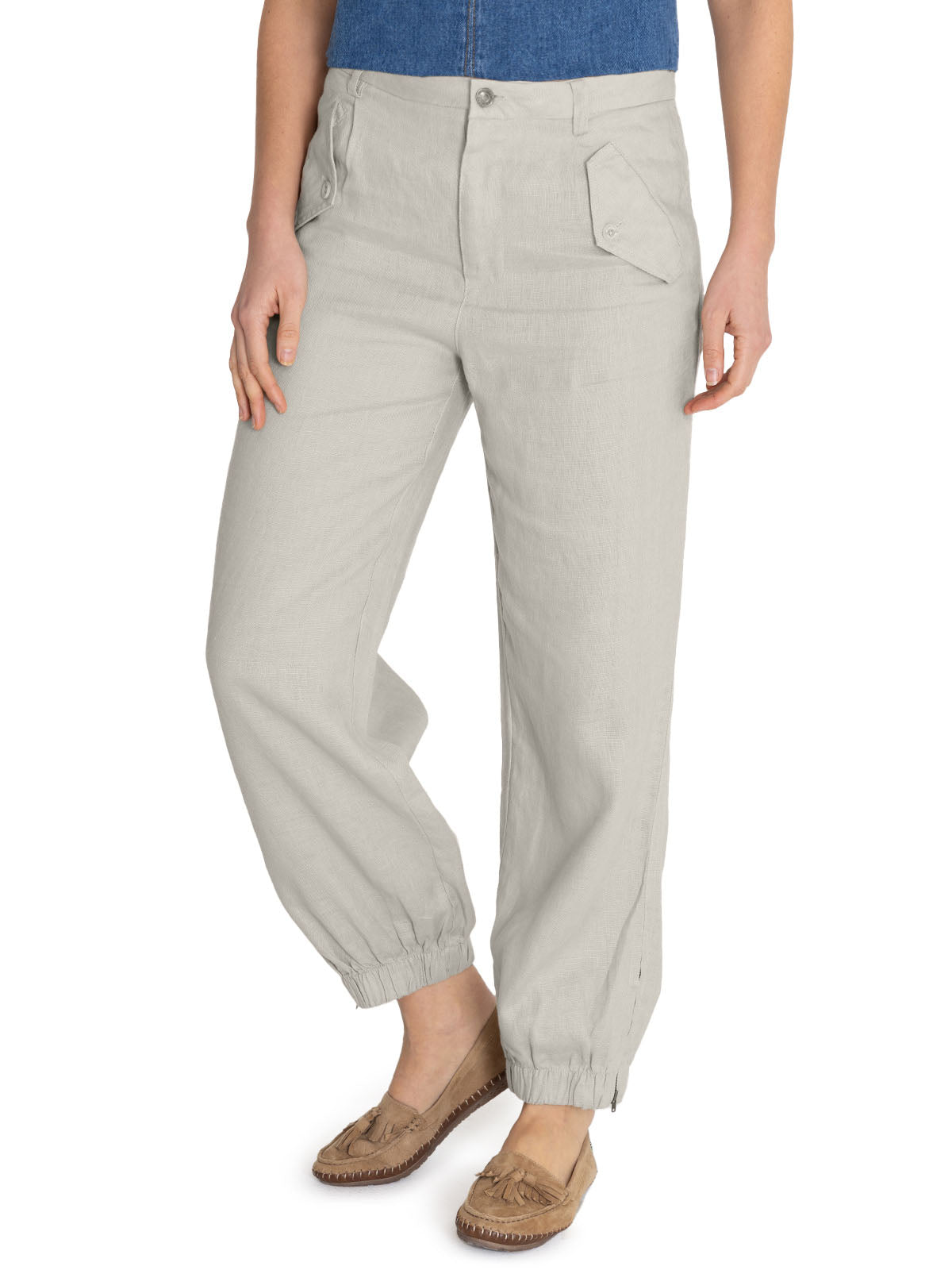 Pantalón Lino Orgánico Mujer Blake Beige Rockford