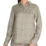 Blusa Lino Orgánico Mujer Lirioprint Verde Musgo Rockford