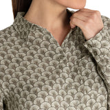 Blusa Lino Orgánico Mujer Lirioprint Verde Musgo Rockford