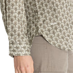 Blusa Lino Orgánico Mujer Lirioprint Verde Musgo Rockford