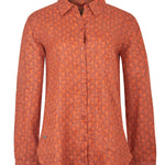 Blusa Lino Orgánico Mujer Lirioprint Burdeo Rockford