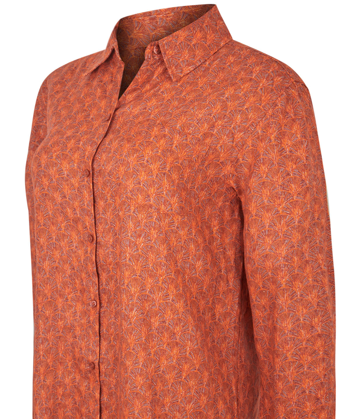 Blusa Lino Orgánico Mujer Lirioprint Burdeo Rockford