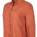 Blusa Lino Orgánico Mujer Lirioprint Burdeo Rockford