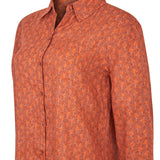 Blusa Lino Orgánico Mujer Lirioprint Burdeo Rockford