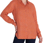 Blusa Lino Orgánico Mujer Lirioprint Burdeo Rockford