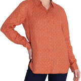 Blusa Lino Orgánico Mujer Lirioprint Burdeo Rockford