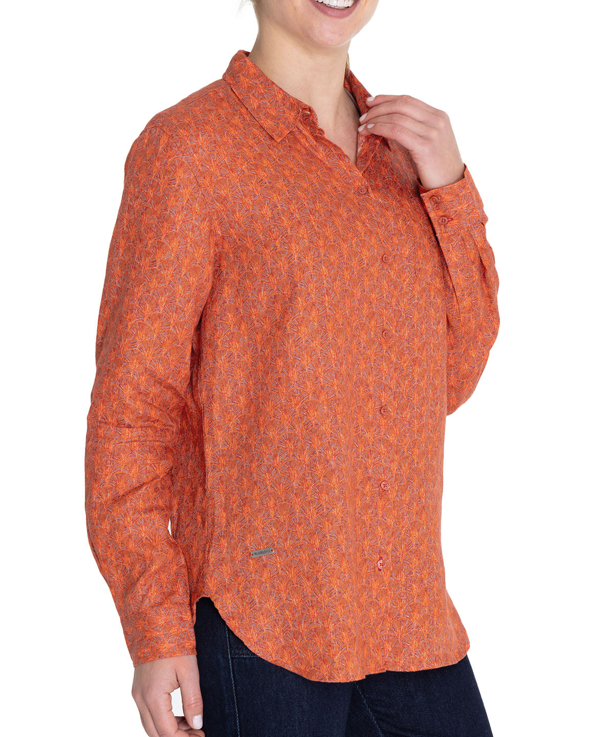 Blusa Lino Orgánico Mujer Lirioprint Burdeo Rockford