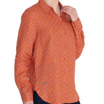 Blusa Lino Orgánico Mujer Lirioprint Burdeo Rockford