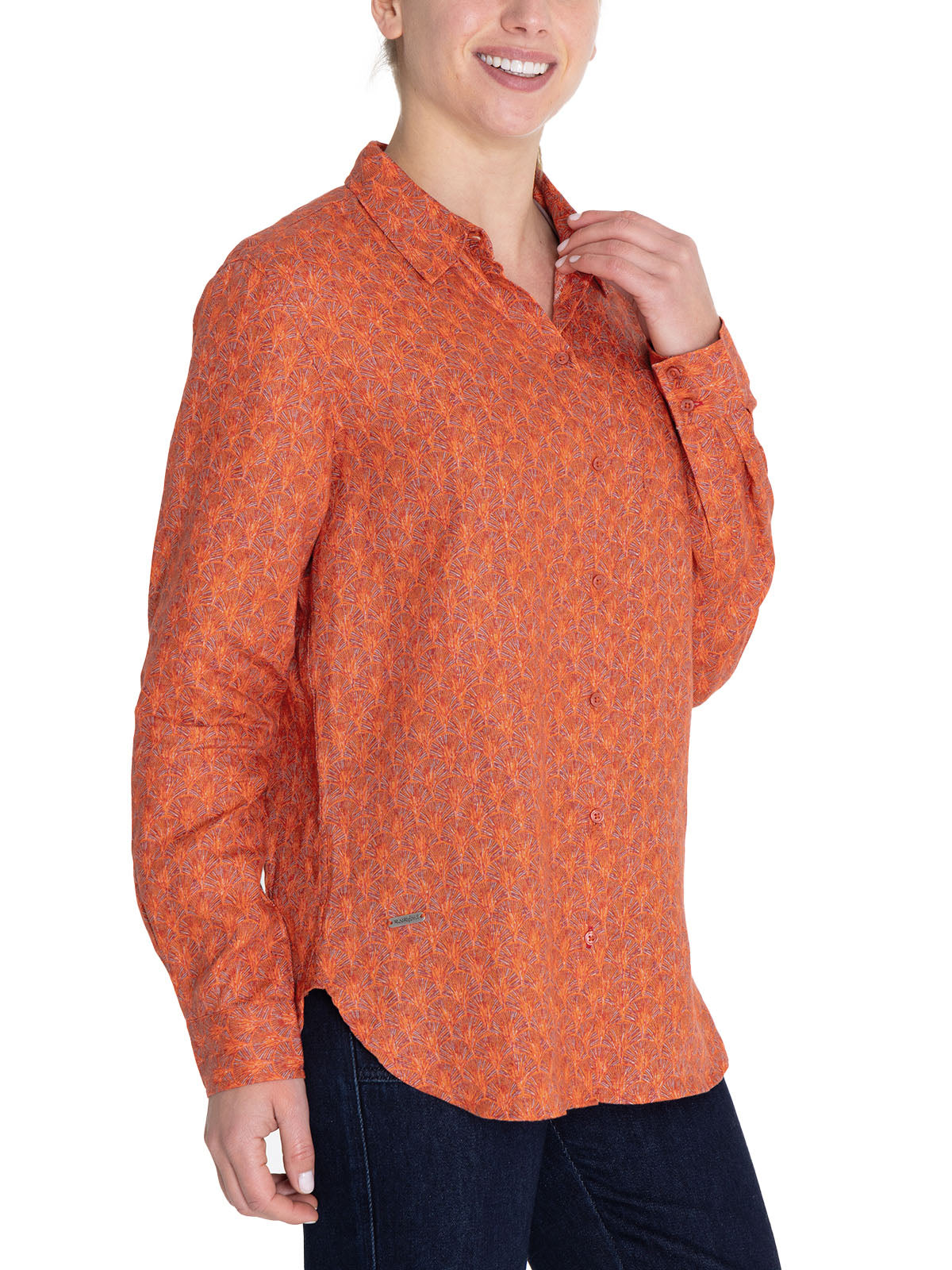 Blusa Lino Orgánico Mujer Lirioprint Burdeo Rockford