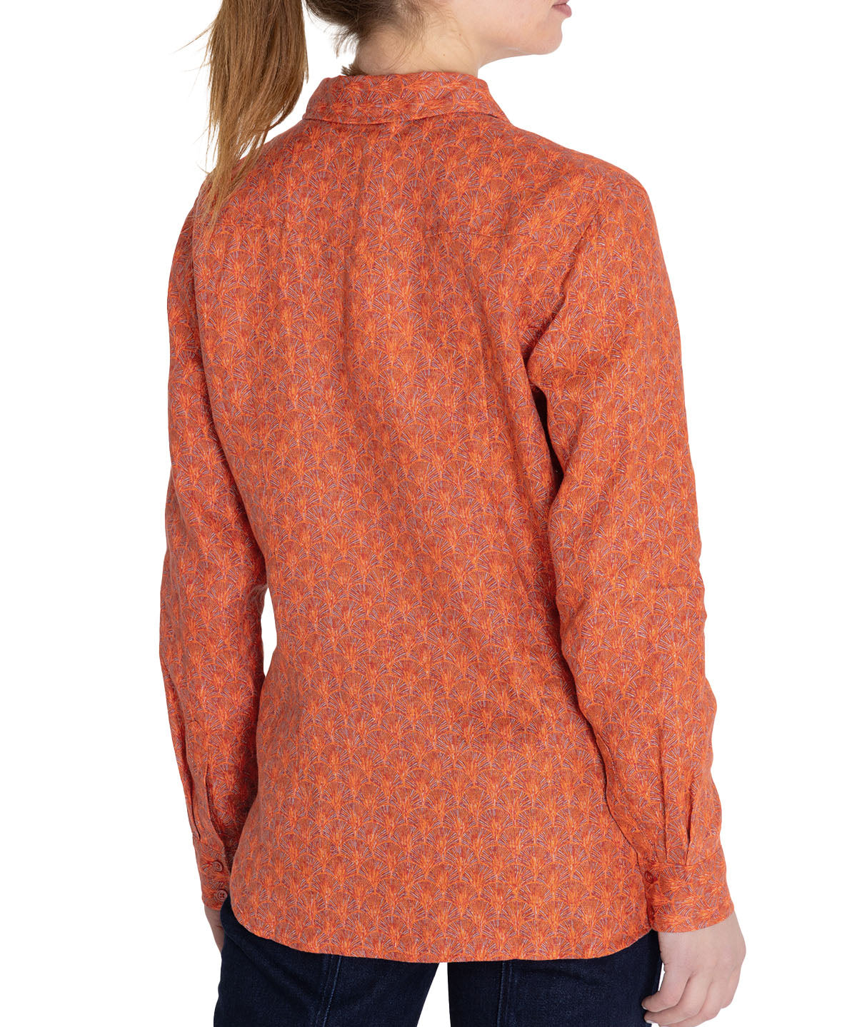 Blusa Lino Orgánico Mujer Lirioprint Burdeo Rockford