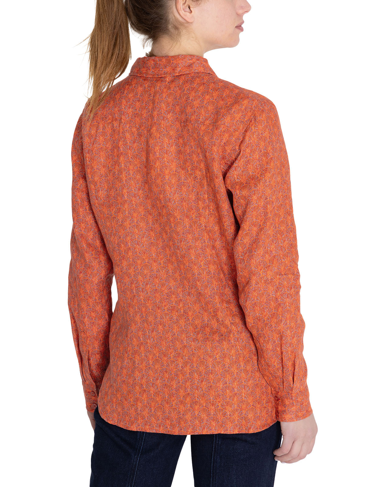 Blusa Lino Orgánico Mujer Lirioprint Burdeo Rockford