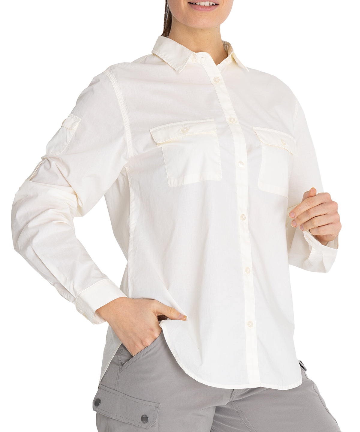 Blusa UPF Mujer Coop Crema Rockford