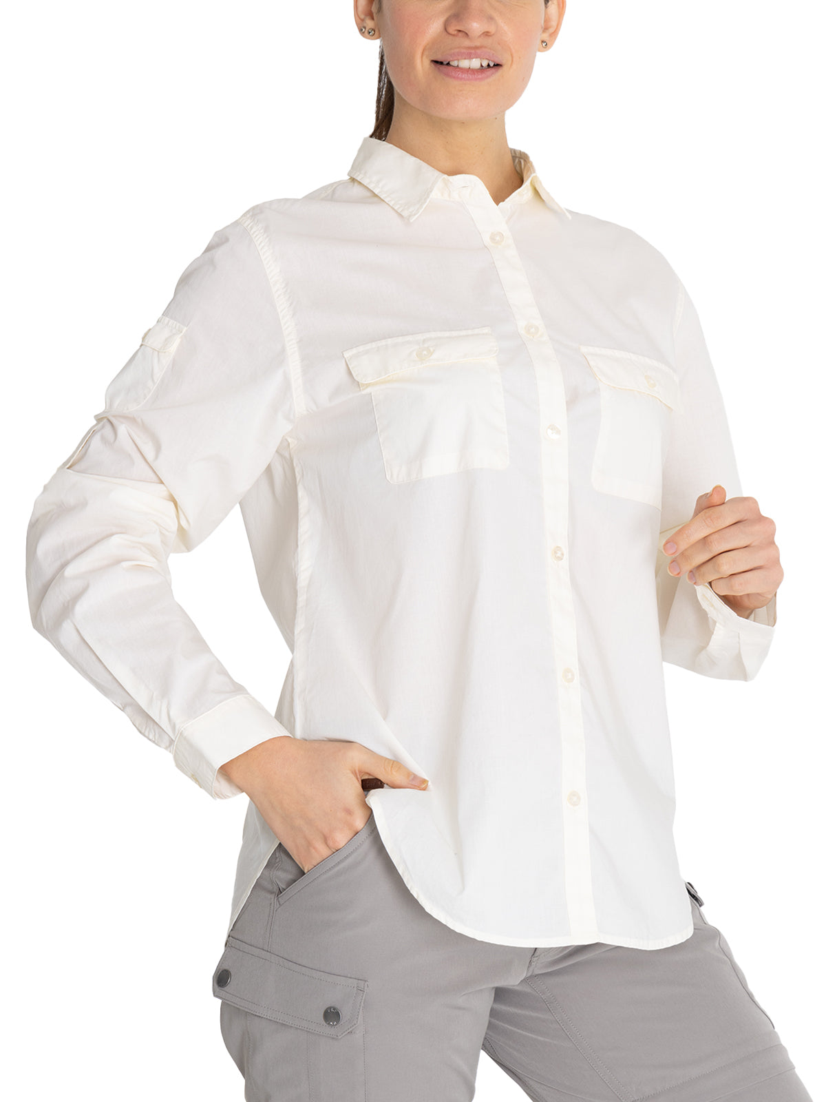 Blusa UPF Mujer Coop Crema Rockford