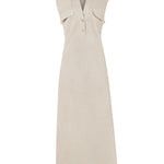 Vestido Lino Orgánico Mujer Moai Beige Rockford
