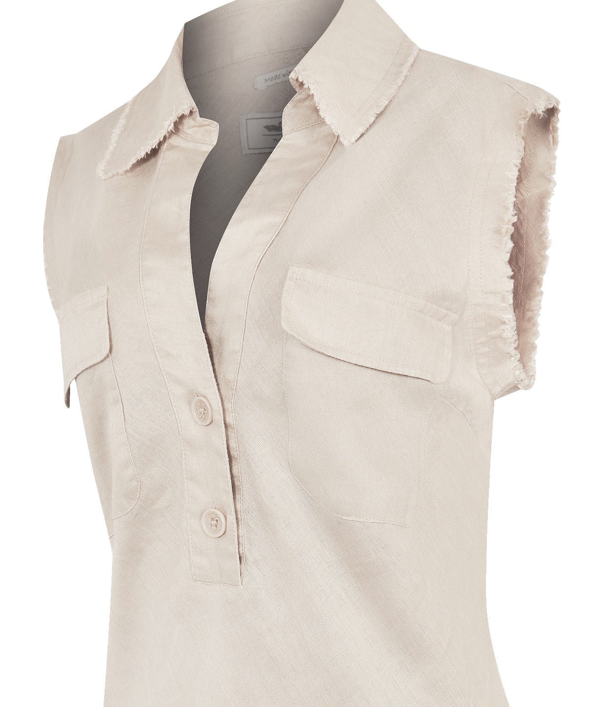 Vestido Lino Orgánico Mujer Moai Beige Rockford