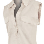 Vestido Lino Orgánico Mujer Moai Beige Rockford