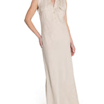 Vestido Lino Orgánico Mujer Moai Beige Rockford