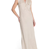 Vestido Lino Orgánico Mujer Moai Beige Rockford