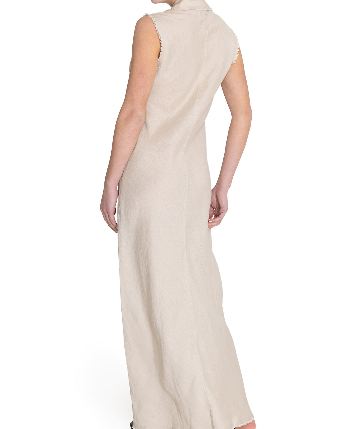 Vestido Lino Orgánico Mujer Moai Beige Rockford