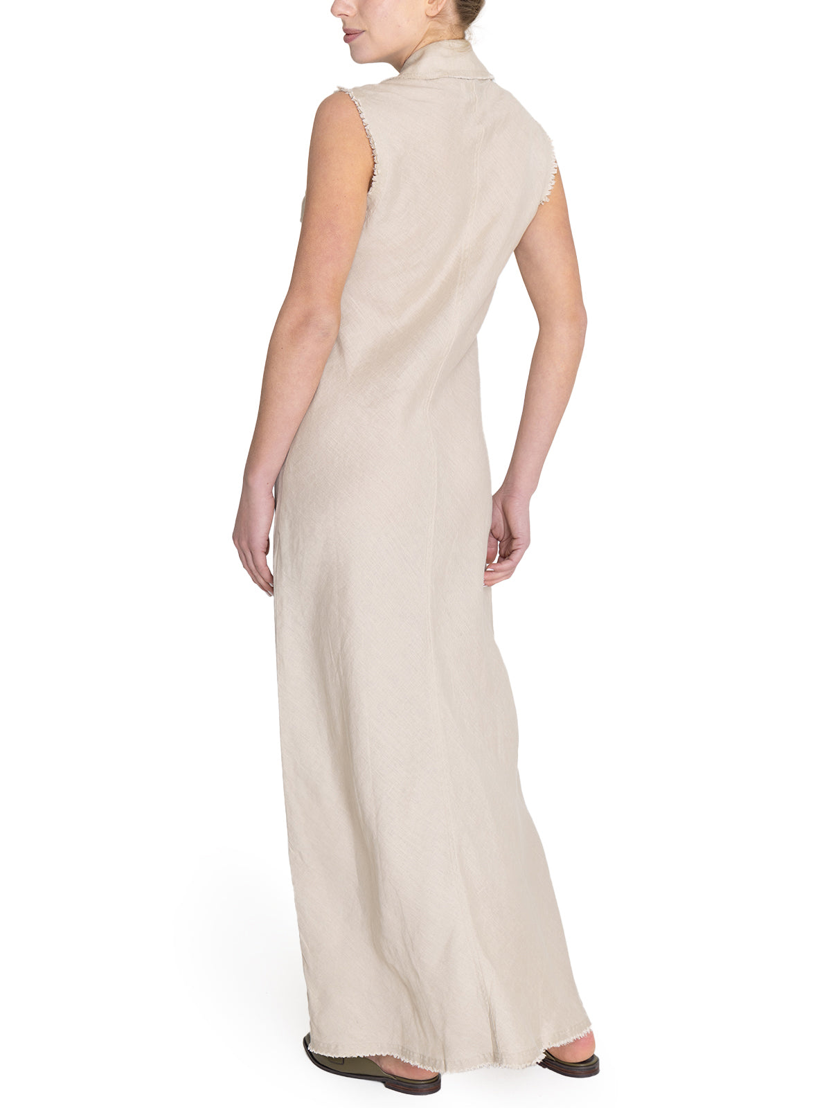 Vestido Lino Orgánico Mujer Moai Beige Rockford