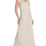 Vestido Lino Orgánico Mujer Moai Beige Rockford