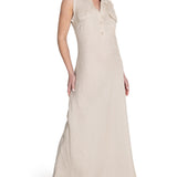 Vestido Lino Orgánico Mujer Moai Beige Rockford