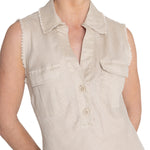 Vestido Lino Orgánico Mujer Moai Beige Rockford