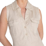 Vestido Lino Orgánico Mujer Moai Beige Rockford