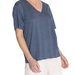 Polera Lino Orgánico Mujer Remini Azul Rockford