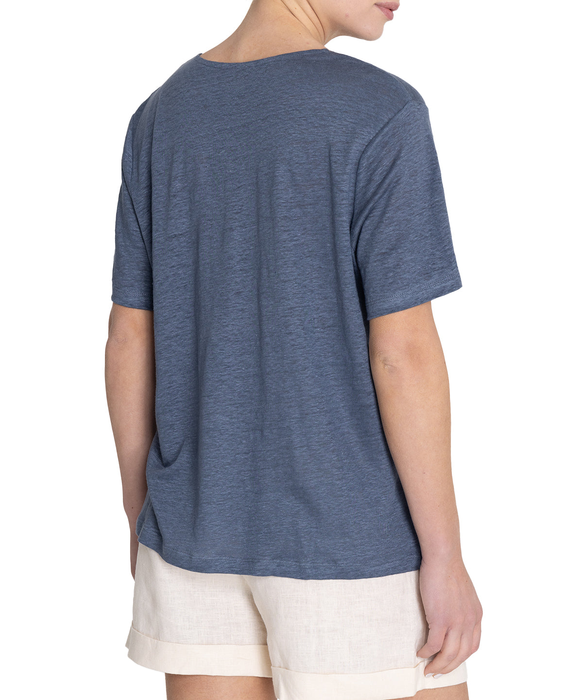 Polera Lino Orgánico Mujer Remini Azul Rockford