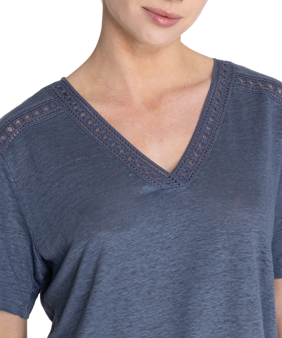 Polera Lino Orgánico Mujer Remini Azul Rockford