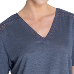 Polera Lino Orgánico Mujer Remini Azul Rockford