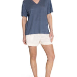 Polera Lino Orgánico Mujer Remini Azul Rockford