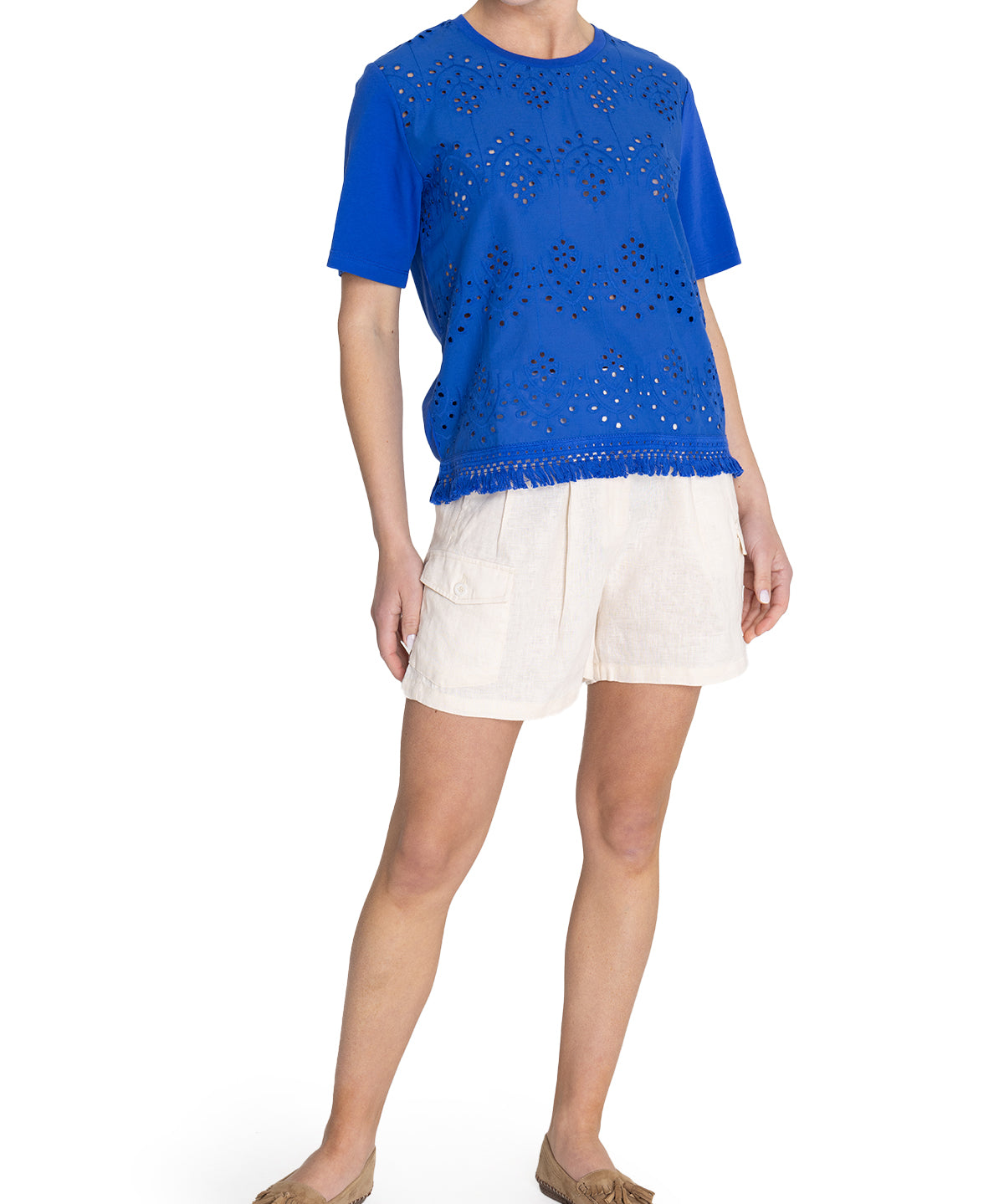 Polera Algodón Orgánico Mujer Lates Azul Rockford