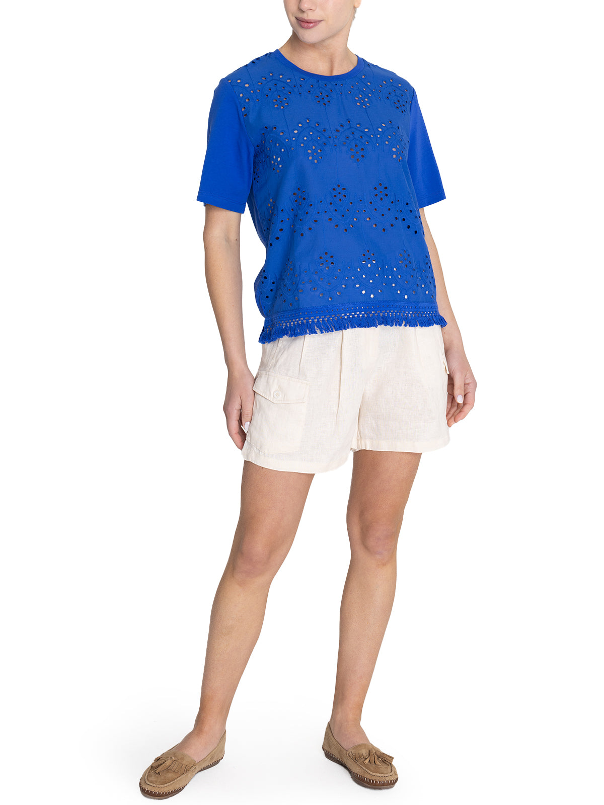 Polera Algodón Orgánico Mujer Lates Azul Rockford