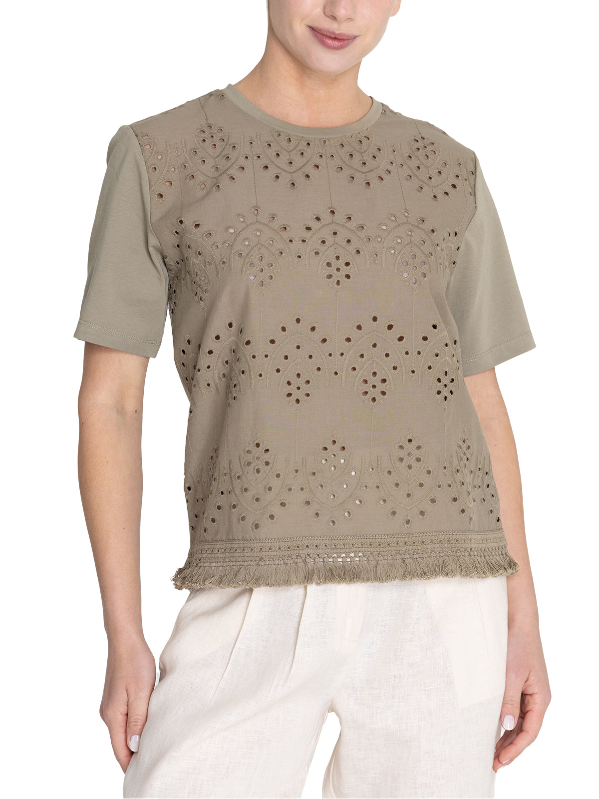 Polera Algodón Orgánico Mujer Lates Verde Rockford