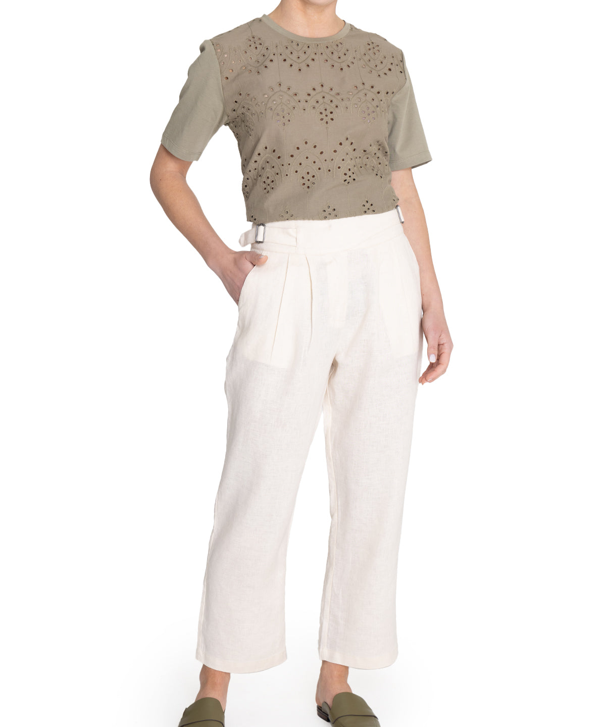 Pantalón Lino Orgánico Mujer Ava Beige Rockford
