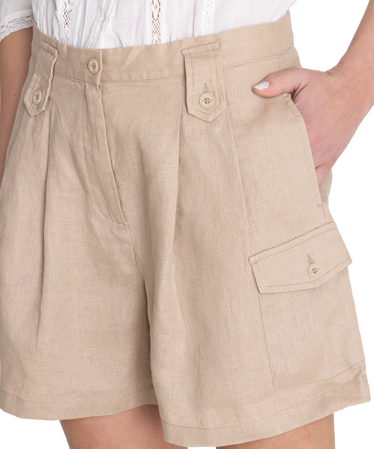 Short Lino Orgánico Mujer Rout Verde Rockford