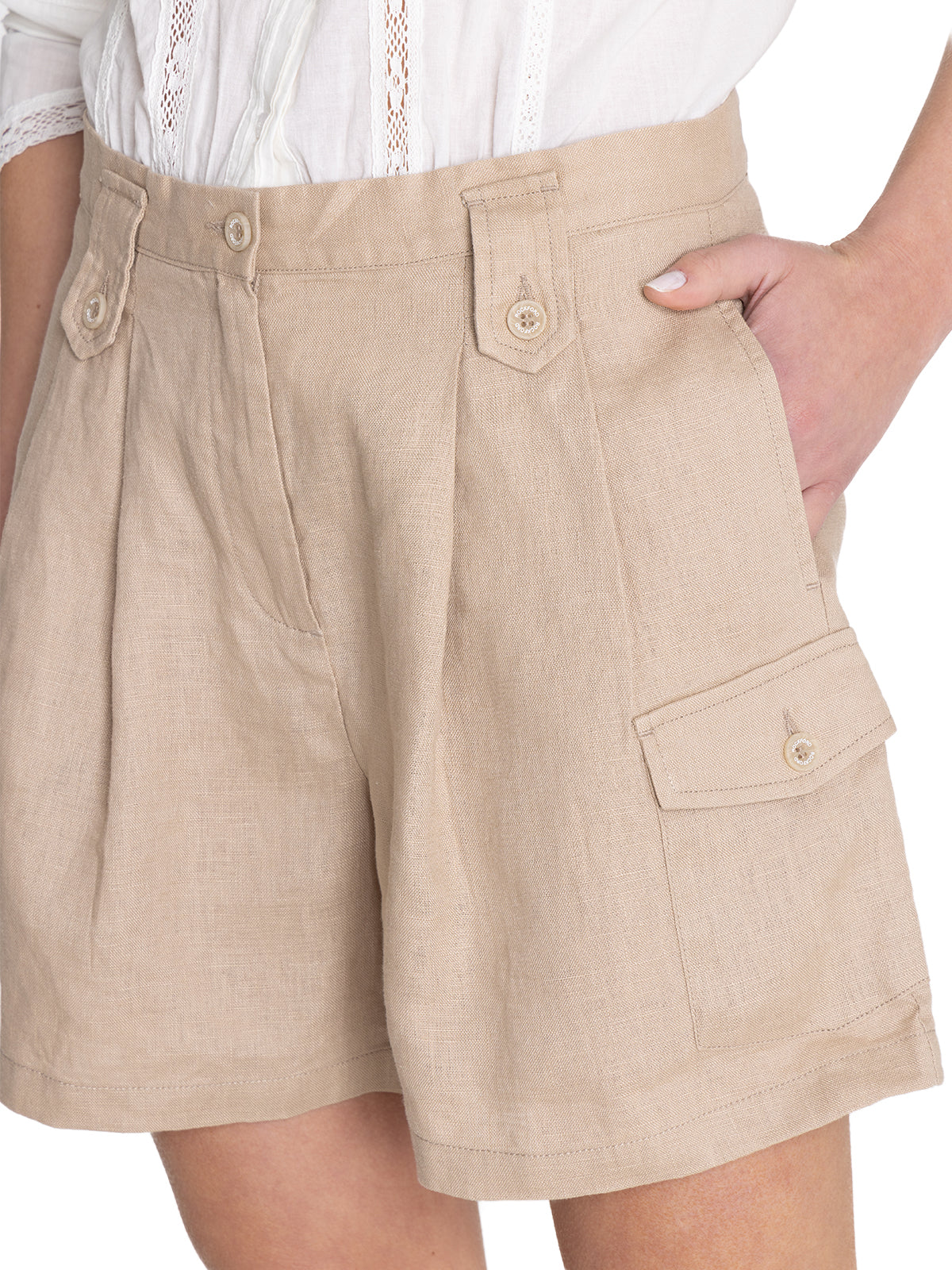 Short Lino Orgánico Mujer Rout Verde Rockford
