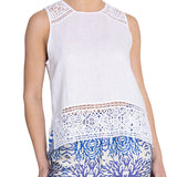 Blusa Lino Orgánico Mujer Mele Blanco Rockford
