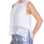 Blusa Lino Orgánico Mujer Mele Blanco Rockford