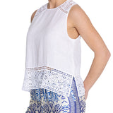 Blusa Lino Orgánico Mujer Mele Blanco Rockford